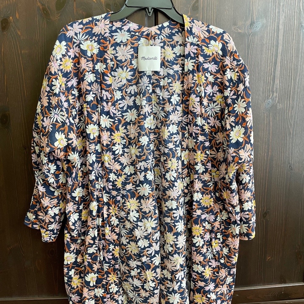 Madewell Floral Open Front Light Weight Kimono - Women's Medium